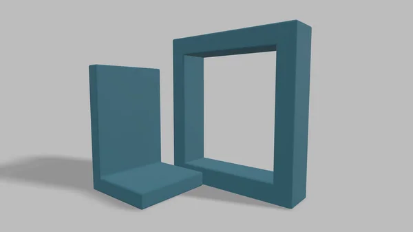 Niebieski Abstrakcyjny Geometryczny Zestaw Kształtów Minimalne Abstrakcyjne Tło Renderowanie Scena — Zdjęcie stockowe