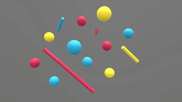 Rendering Abstrakte Mehrfarbige Objekte Minimalistischer Hintergrund Stockbild