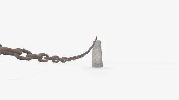 Render Rusty Chain Links Isolados Fundo Branco — Fotografia de Stock