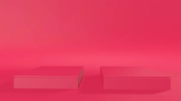 Render Podiums Pastel Różowym Tle Streszczenie Minimalna Scena Geometryczne Scena — Zdjęcie stockowe