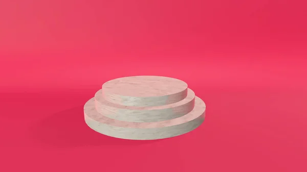 Render Marble Podiums Pastel Pink Background Abstract Minimal Scene Geometrical — Stock Photo, Image