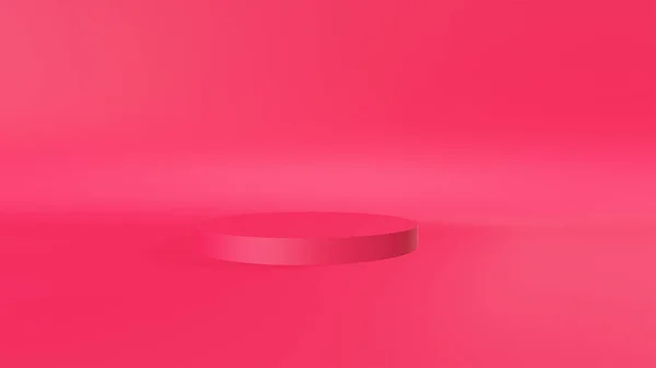 Render Podi Pastello Sfondo Rosa Scena Minimale Astratta Con Geometria — Foto Stock