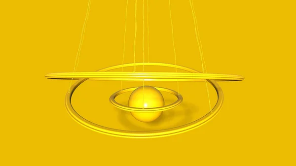 Render Abstract Halos Yellow Background — Stock Photo, Image