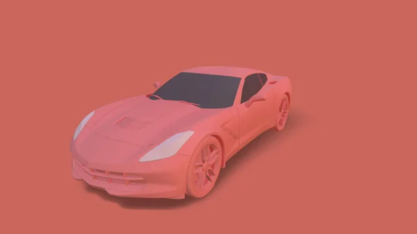 Renderizar Carro Fundo Rosa Escuro — Fotografia de Stock