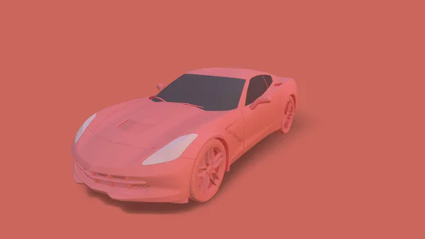 Renderizar Carro Fundo Rosa Escuro Fotografias De Stock Royalty-Free