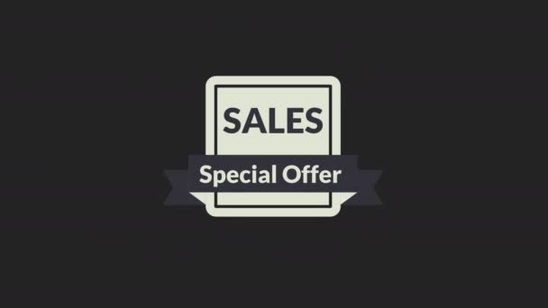 Sales Special Offer Animation Motion Graphic Video Promo Banner Badge — Stock Video