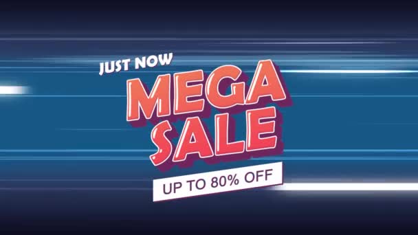 Just Now Mega Sale Motion Graphic Video Sale Promotion Advertising — Stock Video