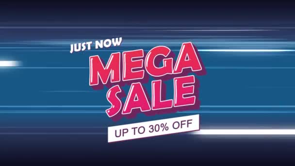 Just Now Mega Sale Motion Graphic Video Sale Promotion Advertising — Stock Video