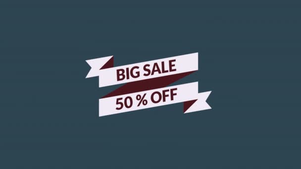 Big Sale Motion Graphic Video Alpha Channel Transparent Background Sale — Stock Video