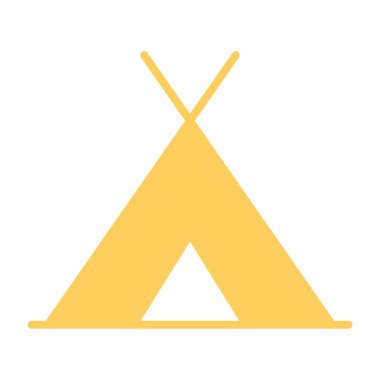 Turist çadır simgesi. Vektör basit en az 96 x 96 piktogram