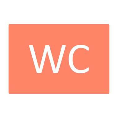 WC tuvalet simgesi. Vektör basit en az 96 x 96 piktogram