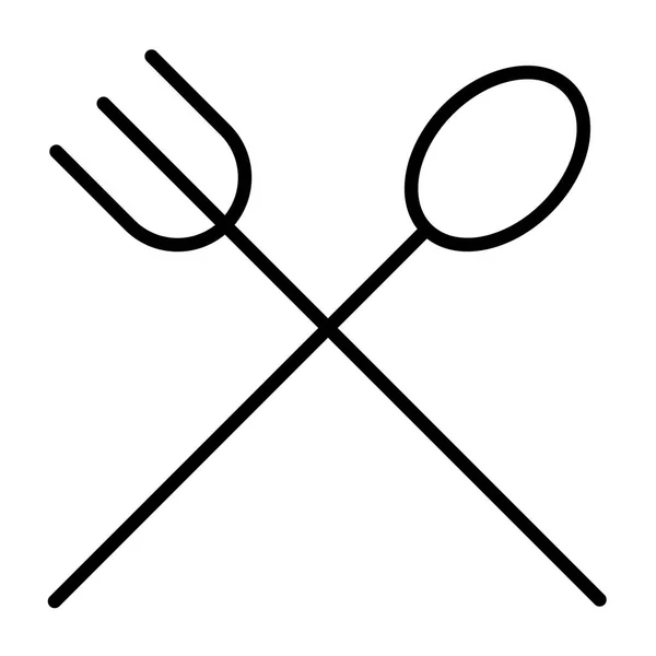 Икона пищевой линии. Вилка и ложка Вектор Простой Минимум 96x96 Пиктограмма — стоковый вектор