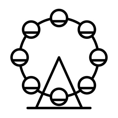 Dönme dolap satırı simgesi. Vektör basit en az 96 x 96 piktogram