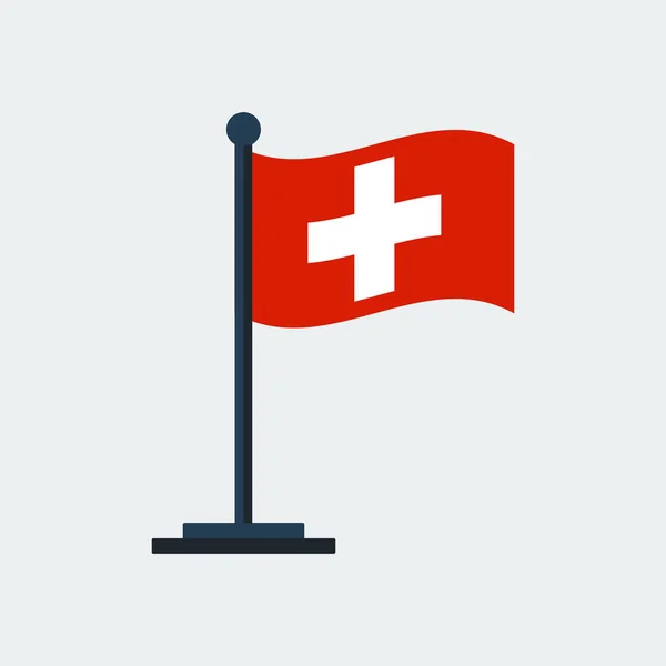 Drapeau de Suisse.Drapeau debout. Illustration vectorielle — Image vectorielle
