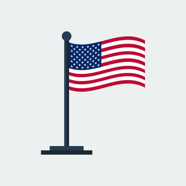 Vlag van Verenigde-States.Flag Stand. Vectorillustratie — Stockvector