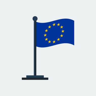 Avrupa Union.Flag Stand bayrağı. Vektör çizim