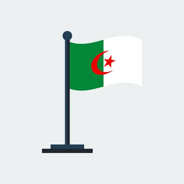 Drapeau de l'Algérie.Drapeau debout. Illustration vectorielle — Image vectorielle