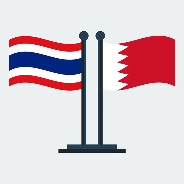 Fahne von Bahrain und thailand.flag stand. Vektorillustration — Stockvektor