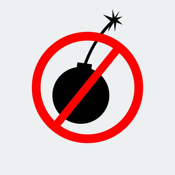 Stop Bomb Sign Icon.Vector Ilustración — Archivo Imágenes Vectoriales