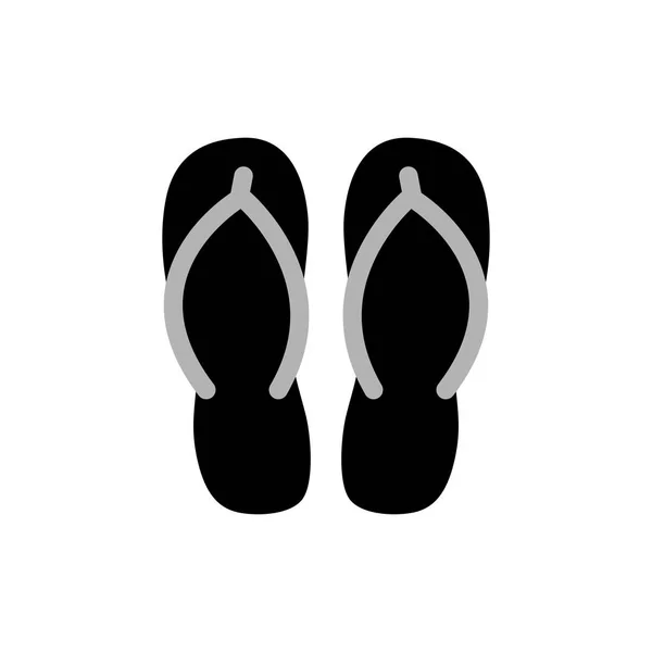 Paar schwarze Flip-Flops. Vektor-Illustration — Stockfoto