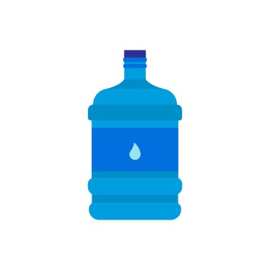 Büyük şişe su simgesi düz tasarımı ile. Vektör çizim