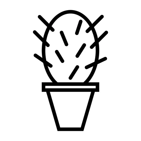 Kaktus cienka linia ikona 48 x 48. Prosty piktogram minimalne — Wektor stockowy
