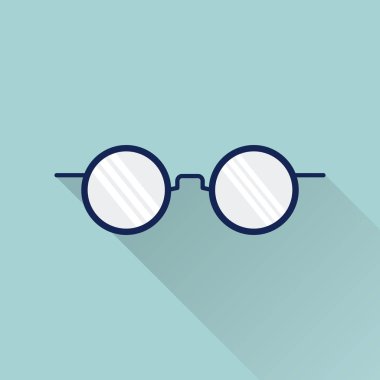 Gözlük simgesi düz Design.Vector illüstrasyon