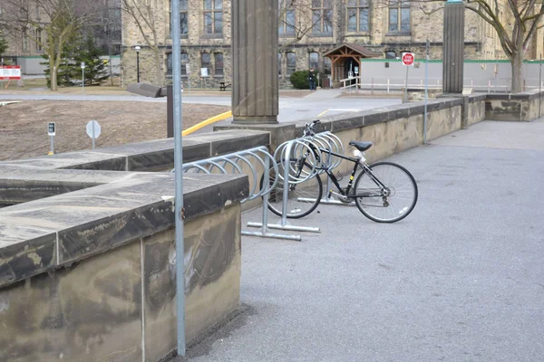 Bike locked to bike in Ottawa.Ontario.Canada