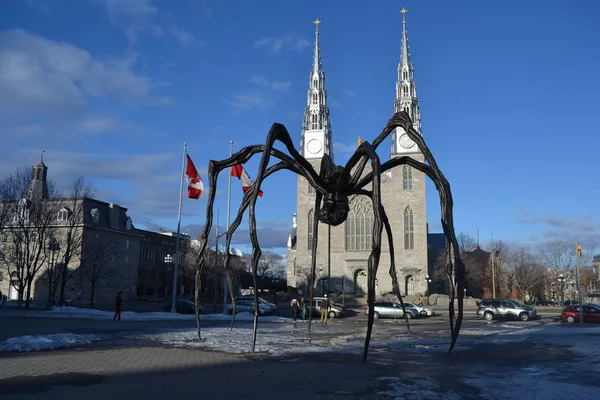 Spider sculpture in front the National Gallery of Canada, located in the Ottawa, Ontario March 28, 2013