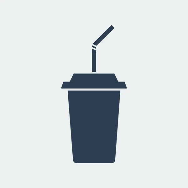Beber con un icono de paja.Copa para llevar. Ilustración vectorial — Archivo Imágenes Vectoriales