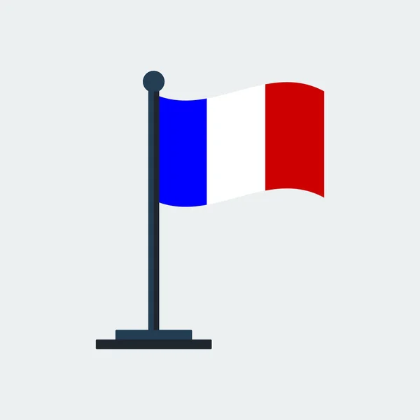 Vlag van France.Flag staan. Vectorillustratie — Stockvector