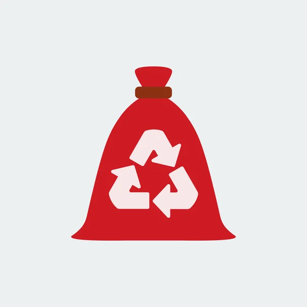 Prullenbak zak, afval recycling en gebruik pictogram. Platte ontwerp. Vector — Stockvector