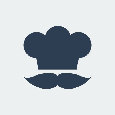 Büyük şef şapka ve bıyıklı. Vektör çizim