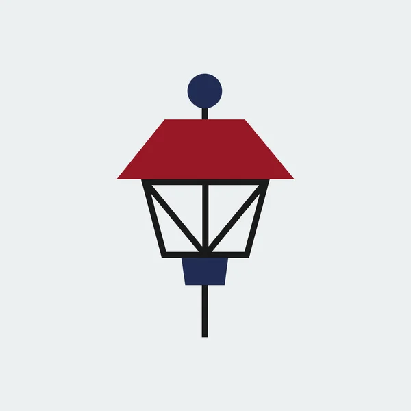 Gekleurde Park Lamp Icon.Flat Design.Vector afbeelding — Stockvector