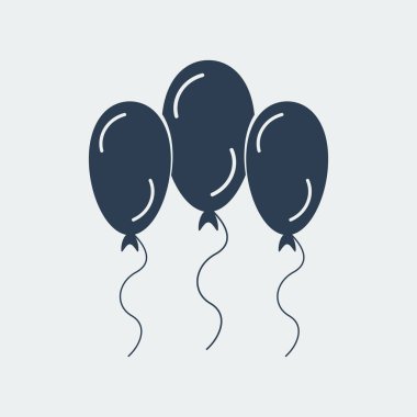 Gri kümesi simgesini balonlar. Web tasarımı için. Vektör çizim