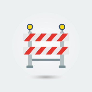 İnşaat işaret altında. Düz renk stili. Vektör çizim