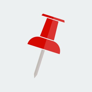 Renkli Office Push Pin simgesi. Ofis öğesi. Vektör Tasarımı 