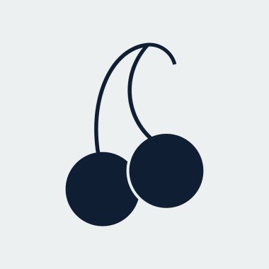 Kiraz simgesi. Taze sağlıklı tatlı kiraz. Vektör Tasarımı