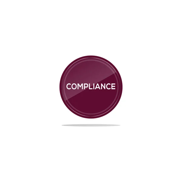 Writing Compliance Purple Circle Circular Glass Front Compliance Article — Stock Vector