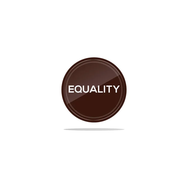 Escrevendo Igualdade Círculo Marrom Vidro Circular Frente Artigo Igualdade —  Vetores de Stock