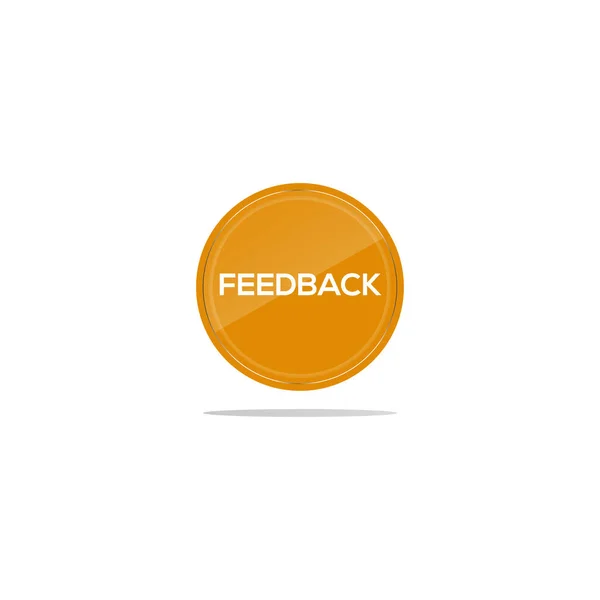 Escrevendo Feedback Círculo Amarelo Vidro Circular Frente Artigo Feedback — Vetor de Stock