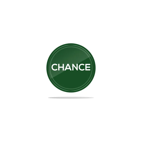 Écrire Une Chance Dans Cercle Vert Verre Circulaire Devant Article — Image vectorielle