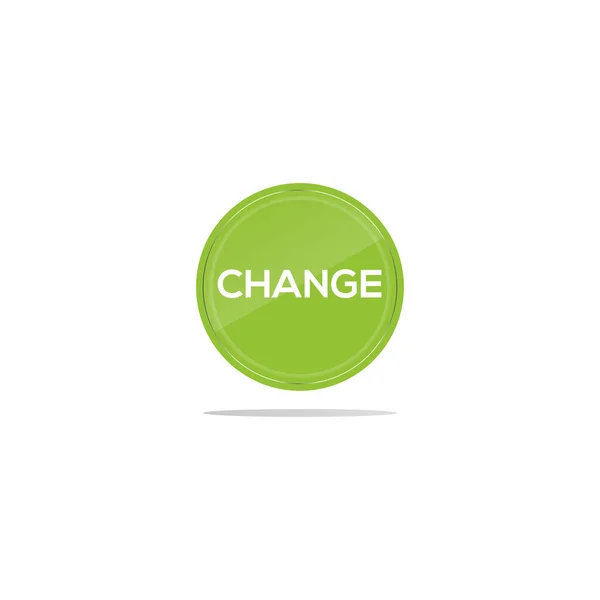 Écrire Changement Dans Cercle Vert Verre Circulaire Devant Article Changement — Image vectorielle