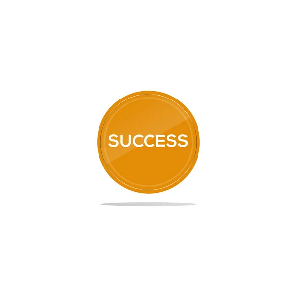 Başarı Sarı Bir Çemberin Içinde Başarı Yazısının Önünde Yuvarlak Bir — Stok Vektör