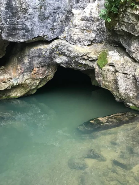 Caverna Tiro Entrada Floresta — Fotografia de Stock