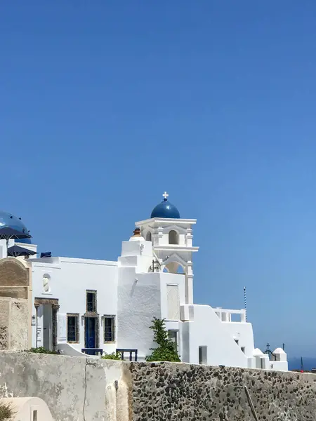 Casas Gregas Igreja Branca — Fotografia de Stock