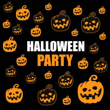 Cadılar Bayramı balkabağı pürüzsüz deseni. Cadılar Bayramı ve parti için kabak pankartı vektör illüstrasyonuName