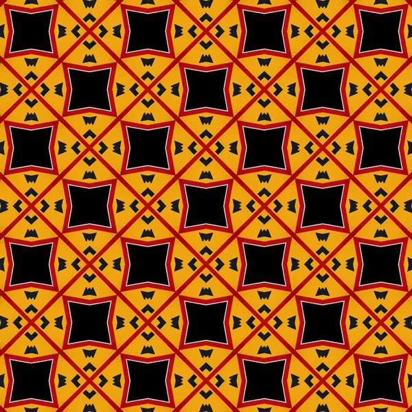 Kaleidoscope Pattern Motivated Red Yellow Black Traffic Signs Yellow Polygon — Stock Photo, Image