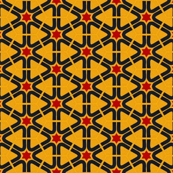 Kaleidoscope Pattern Motivated Red Yellow Black Traffic Signs Black Triangle — Stock Photo, Image