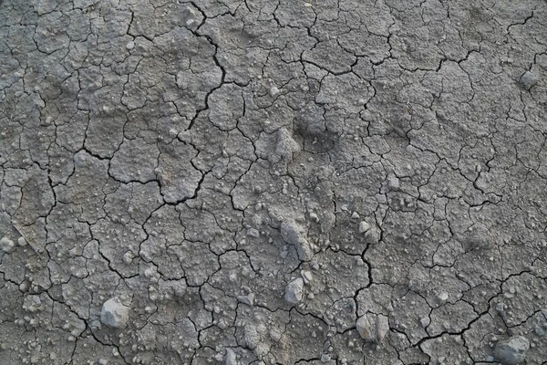 Textuur Van Gedroogde Aarde Met Klei Zand Close Droge Gebarsten — Stockfoto